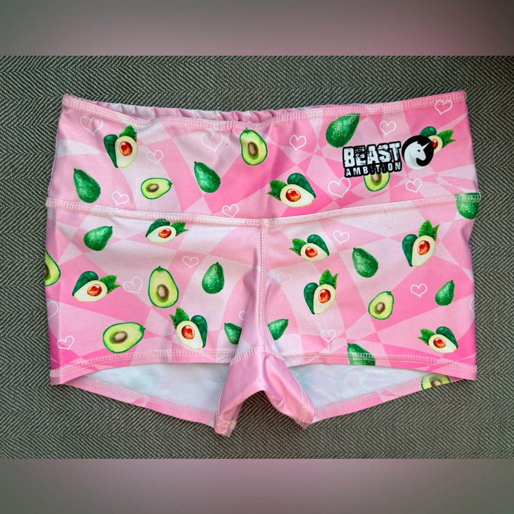 BEAST Pink Avocado Print Gym Shorts